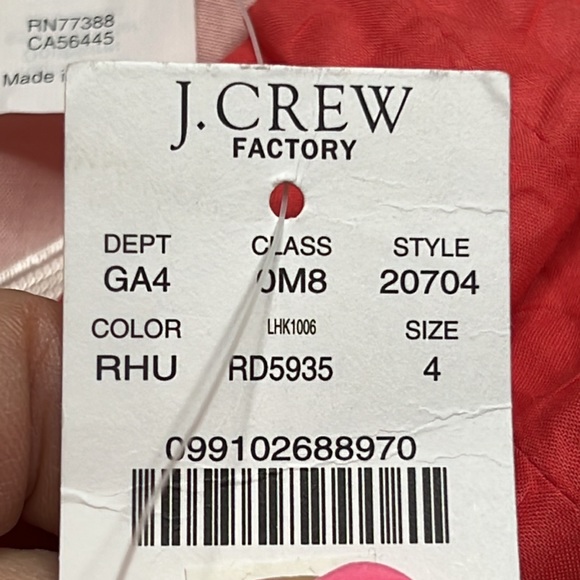 NWT J. Crew Factory (4) Lorelei coral strapless textured cotton dress - Picture 10 of 11